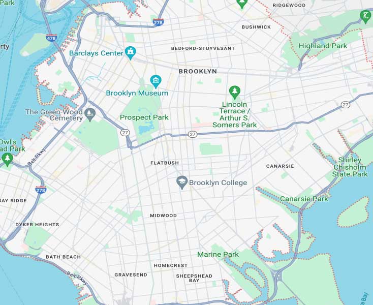 map of Brooklyn, NY