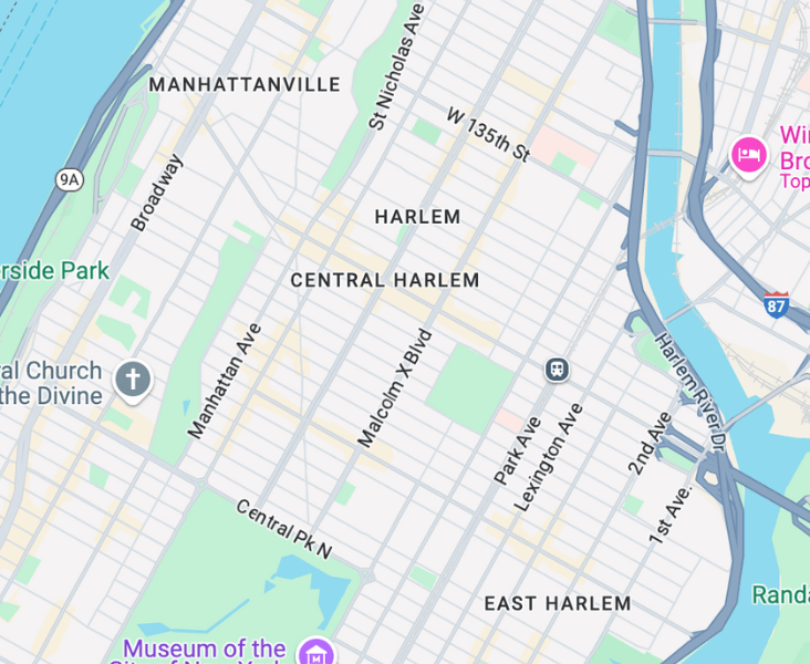 map of Harlem